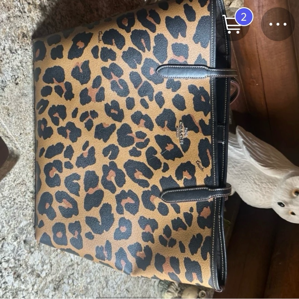Coach Leopard-Print Tote in Brown and Black